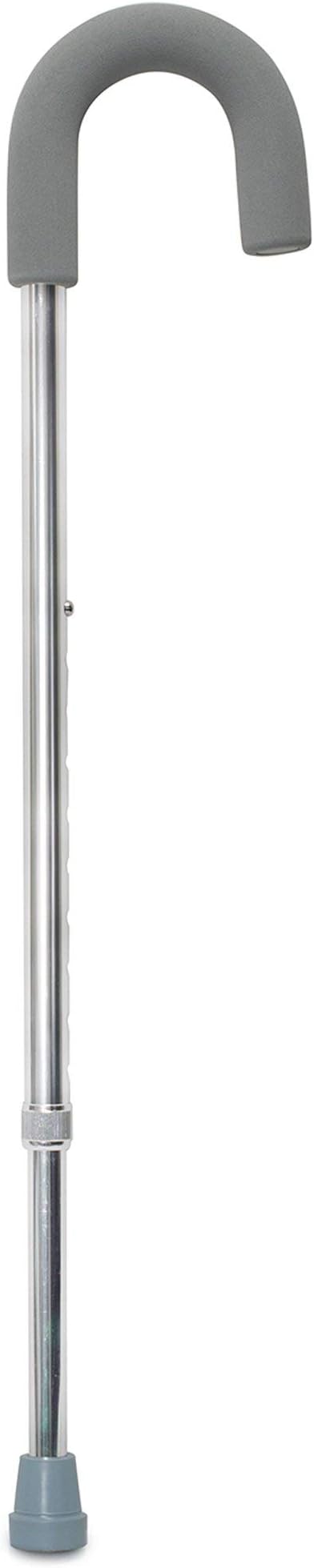 McKesson Silver Aluminum Round Handle Cane 28.75" to 37.75" H
