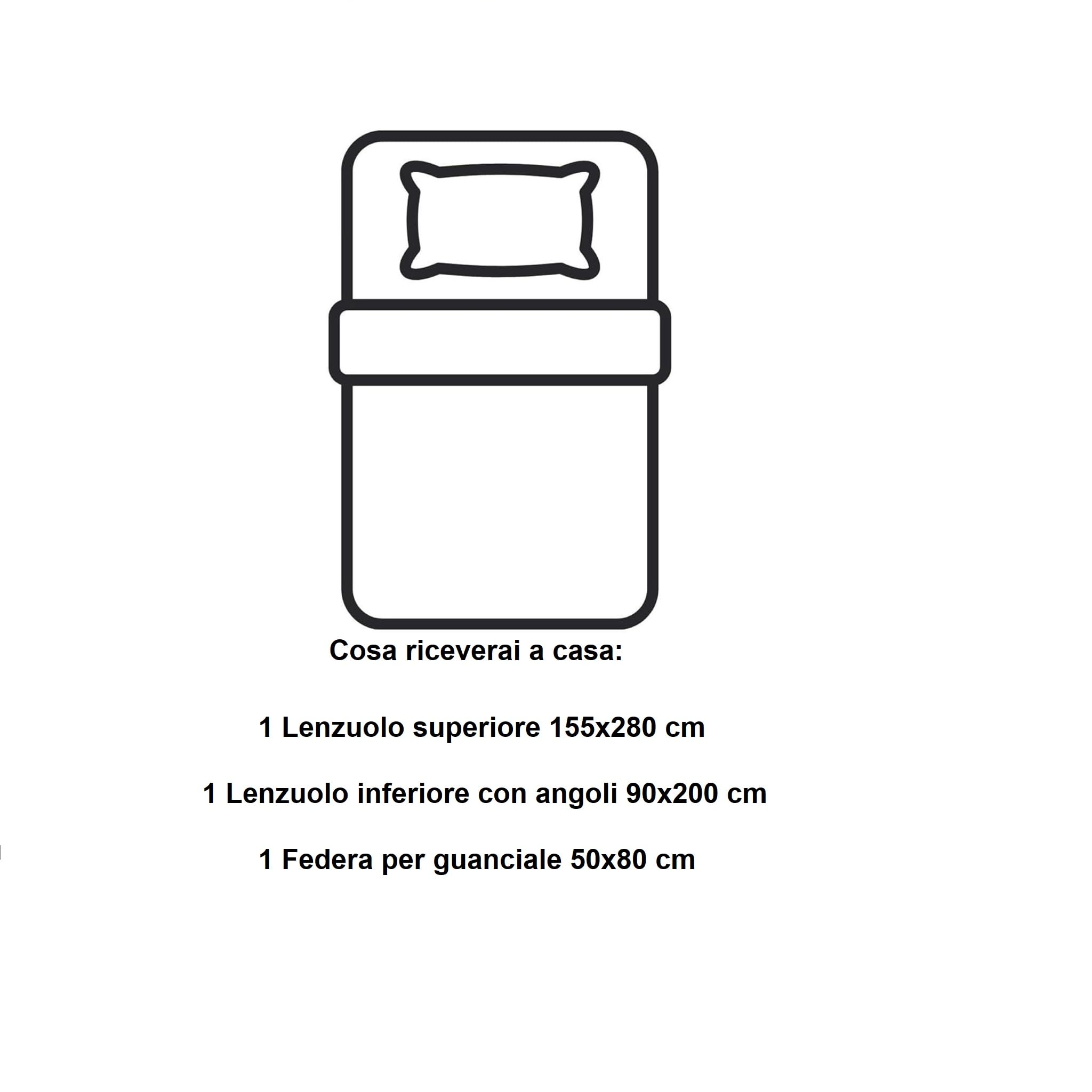 Completo Lenzuola Letto Disney Inside Out 2 in Cotone Singolo