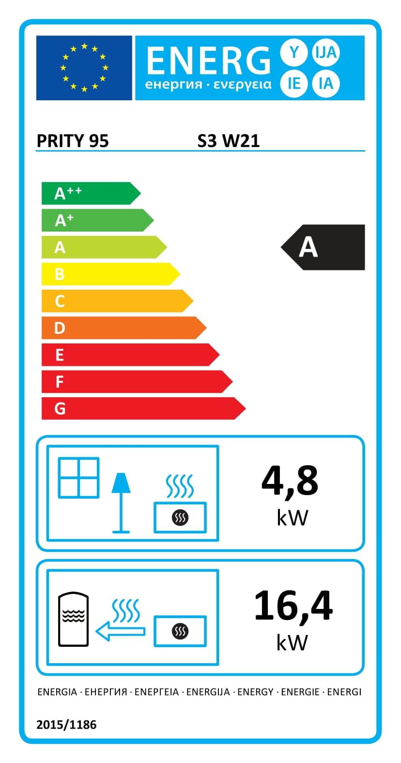 Stufa a Legna Termostufa Prity S3 W21 26kW