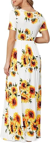 Miniatura 3 de Xpenyo Vestido Maxi de Maternidad para Mujer Casual Envolvente Largo para Baby Shower Embarazo