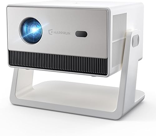 Proyector inteligente FHD de 1500 ANSI con soporte, proyector HAPPRUN Decodificación 4K con WiFi y Bluetooth, compatible con Netflix, aplicaciones