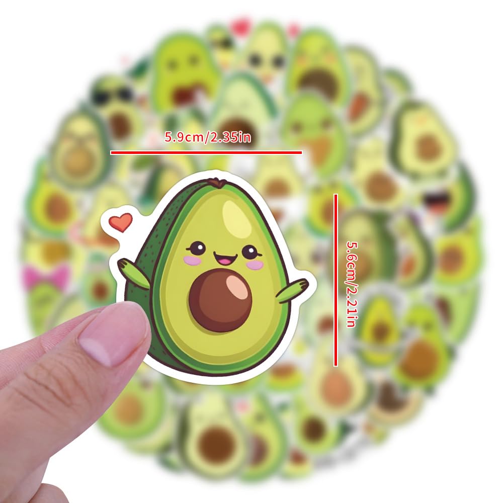 100 Pcs Avocado Stickers for Kids Teens Adults Boys Girls Gift,Stickers Pack for Laptop,Skateboard,Luggage,Car,Bike - Image 3