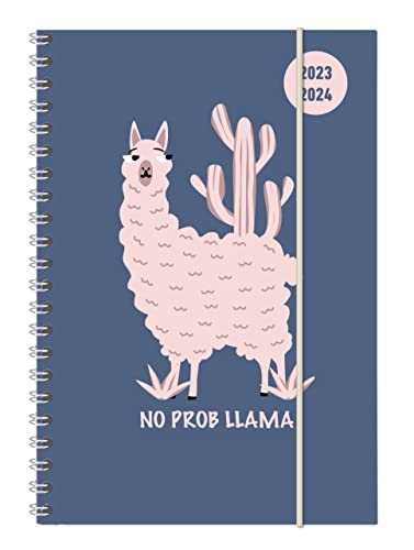 Collegetimer Llama 2023/2024 - Student Calendar A5 (15 x 21 cm) - Llama - Ring Binding - Weekly - 224 Pages - Diary - Alpha Edition (College Timer A5 Ring Binder)
