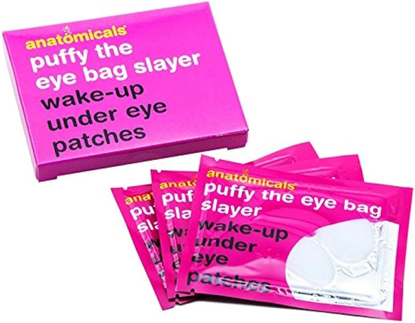 Anatomicals Under Eye Patches Puffy Eye Bag Slayer Wake Up, 18 gram, (Pack of 3), Purple, 3 Count (Pack of 1)