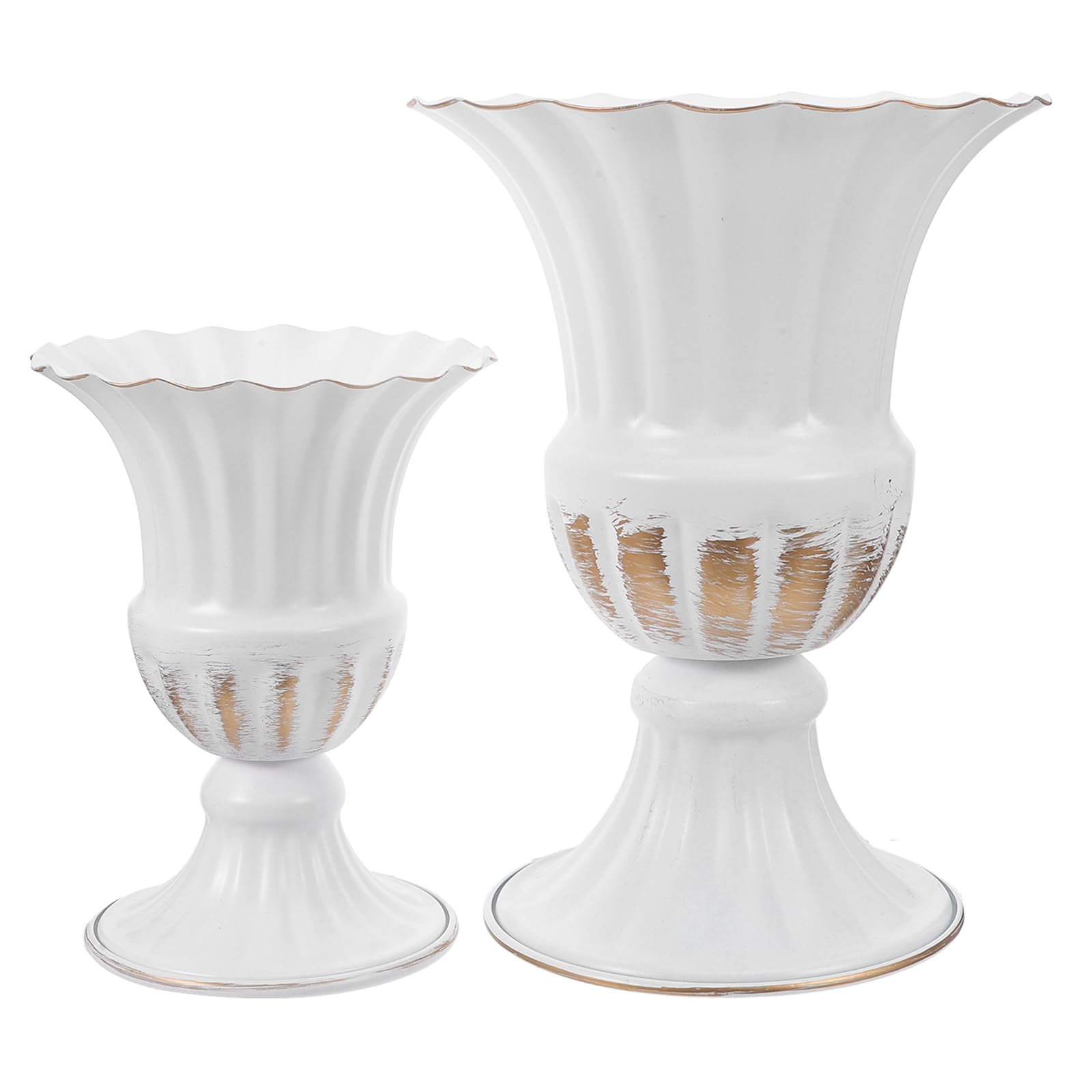Pots de Fleurs sur Pied Blancs pour Décoration de Mariage et Aménagement de Jardin Chic
