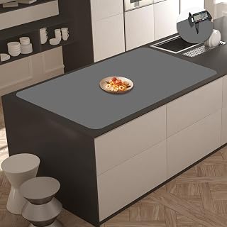 2MM Extra Thick Silicone Mats for Kitchen Counter, 35.4"x23.6" Kitchen Island Largest Heat-Resistant Baking Mat, Thicker Non-slip Desk Protect Mat, Multipurpose Countertop Protector, Dark Gray