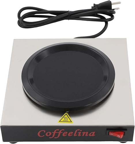 Calentador de jarra de café comercial, portátil, de un solo quemador, plato calentador de bebidas eléctrico de acero inoxidable para el hogar,