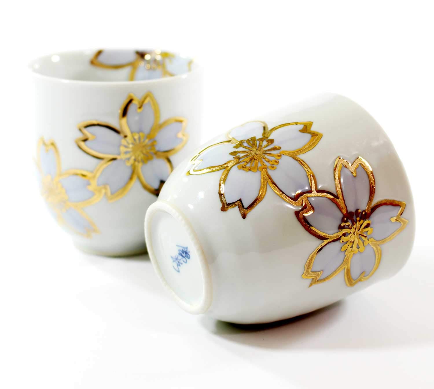Amazon | 高級有田焼 湯飲み・伝統工芸品 総手描き｜釉裏紅金彩桜絵