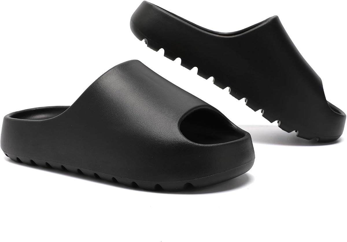 Diapositivas de nube para mujeres y hombres, Diapositivas de recuperación suave de EVA para mujeres, Zapatos de ducha con punta abierta y suela gruesa Sandalias para hombre Zapatillas de casa para exteriores e interiores Sandalias