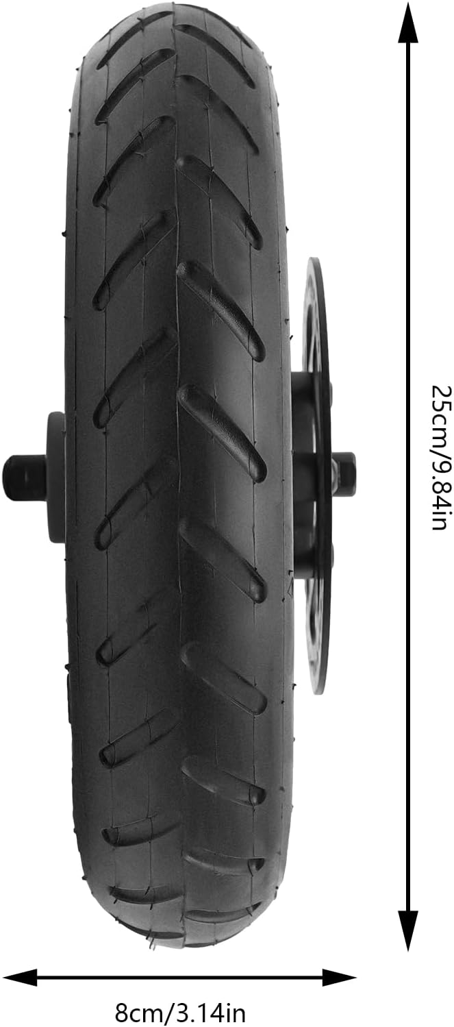 Electric Scooter Inflatable Rear Wheels - Scooter Replacement Inflatable Wheels w/hub and Brake-Disc Rear Wheel Assembly, 3.14 x9.8 ''