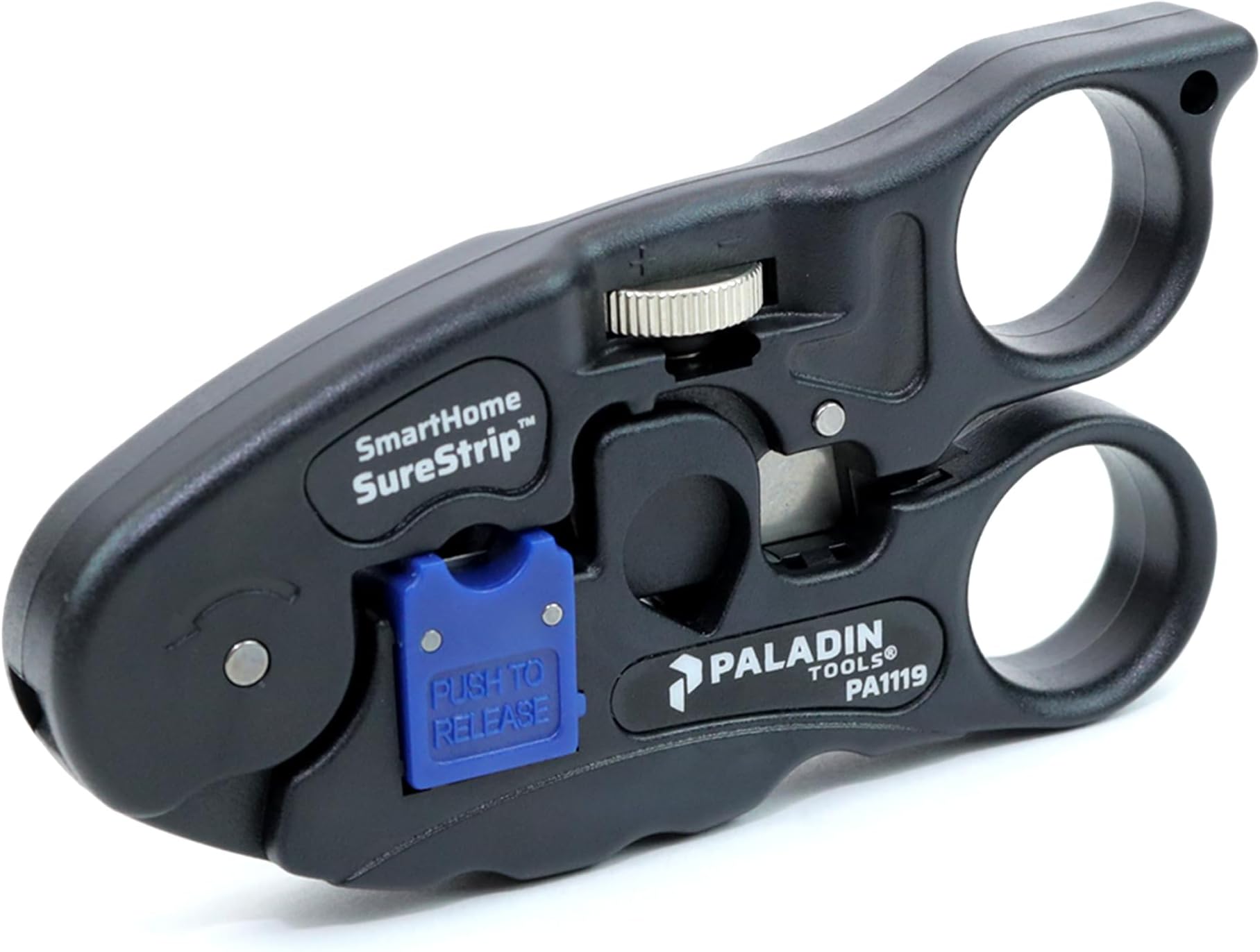 Paladin Tools PA1119 UTP/COAX Cable Stripper & Cutter | Ethernet POE RG6, RG6 Quad, RG59 Coax, CAT5, CAT5E, CAT6, UTP/STP