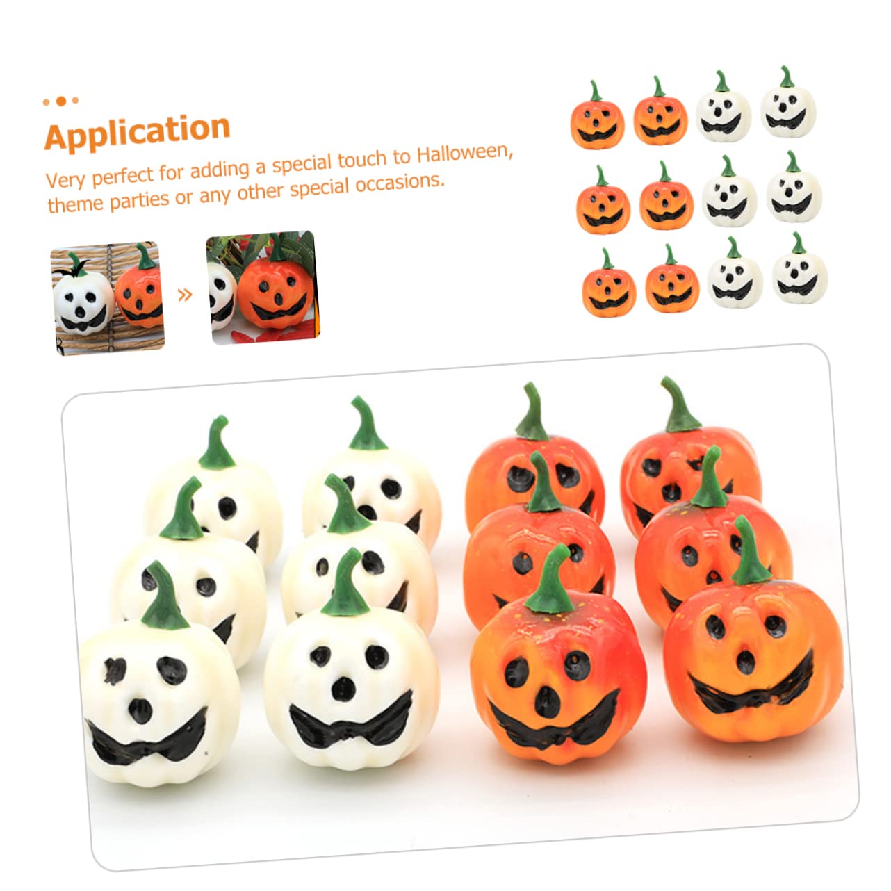 ABOOFAN 48 STK Kleine Kürbis-Ornamente Vasenfüller Dekorative Kürbisse Halloween- Dekorieren Kleiner Halloween-Blumen Künstlich Zur Dekoration Für Schaum