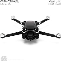 Vista 2 de WRAPGRADE Pegatinas de piel compatibles con DJI Mini 3 Pro Unidad principal (negro sigiloso)