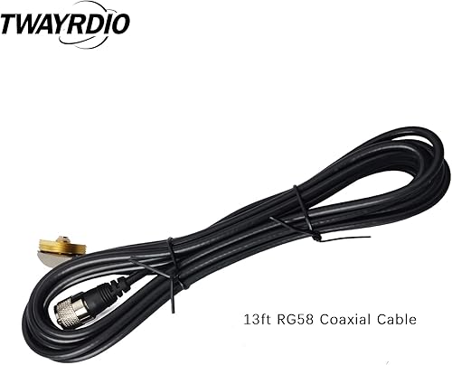 Miniatura 4 de TWAYRDIO Montaje de antena NMO, montaje de orificio de 38 pulgadas con cable coaxial RG58 de baja pérdida de 13 pies PL259 enchufe para instalación
