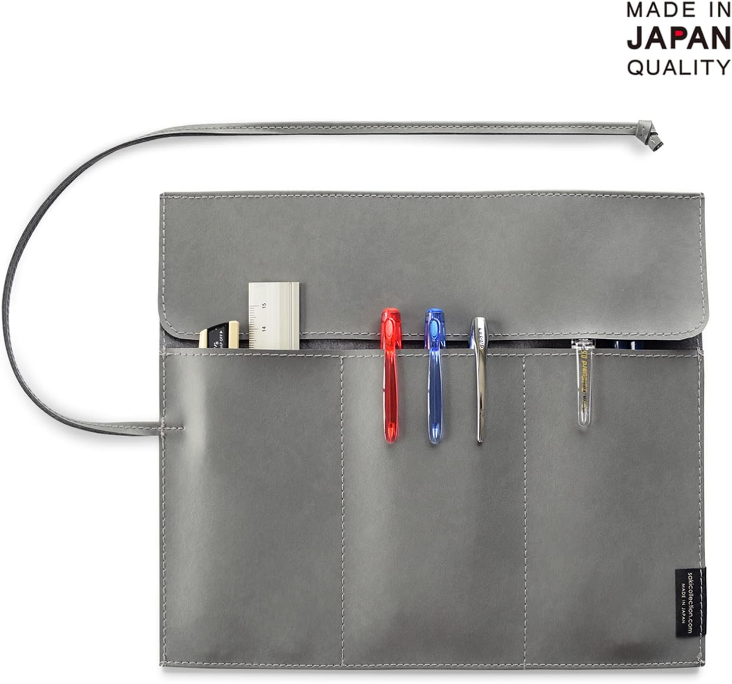 サキ(Saki)ロールペンケース合皮 ブラック