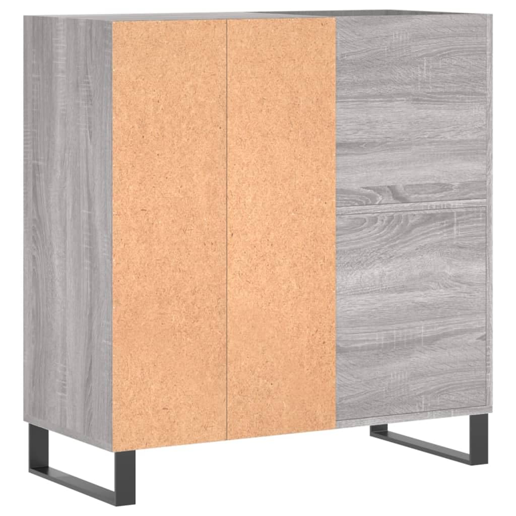 Armadio per dischi grigio Sonoma, 84,5 x 38 x 89 cm, scaffale in vinile | Elegante contenitore per LP per il soggiorno con robuste gambe in ferro e molto spazio per giradischi.