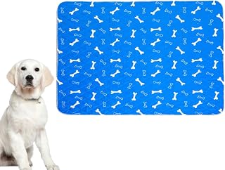Wiederverwendbare Waschbar mit Hundetrainingsmatte, Knochenmuster, Blau