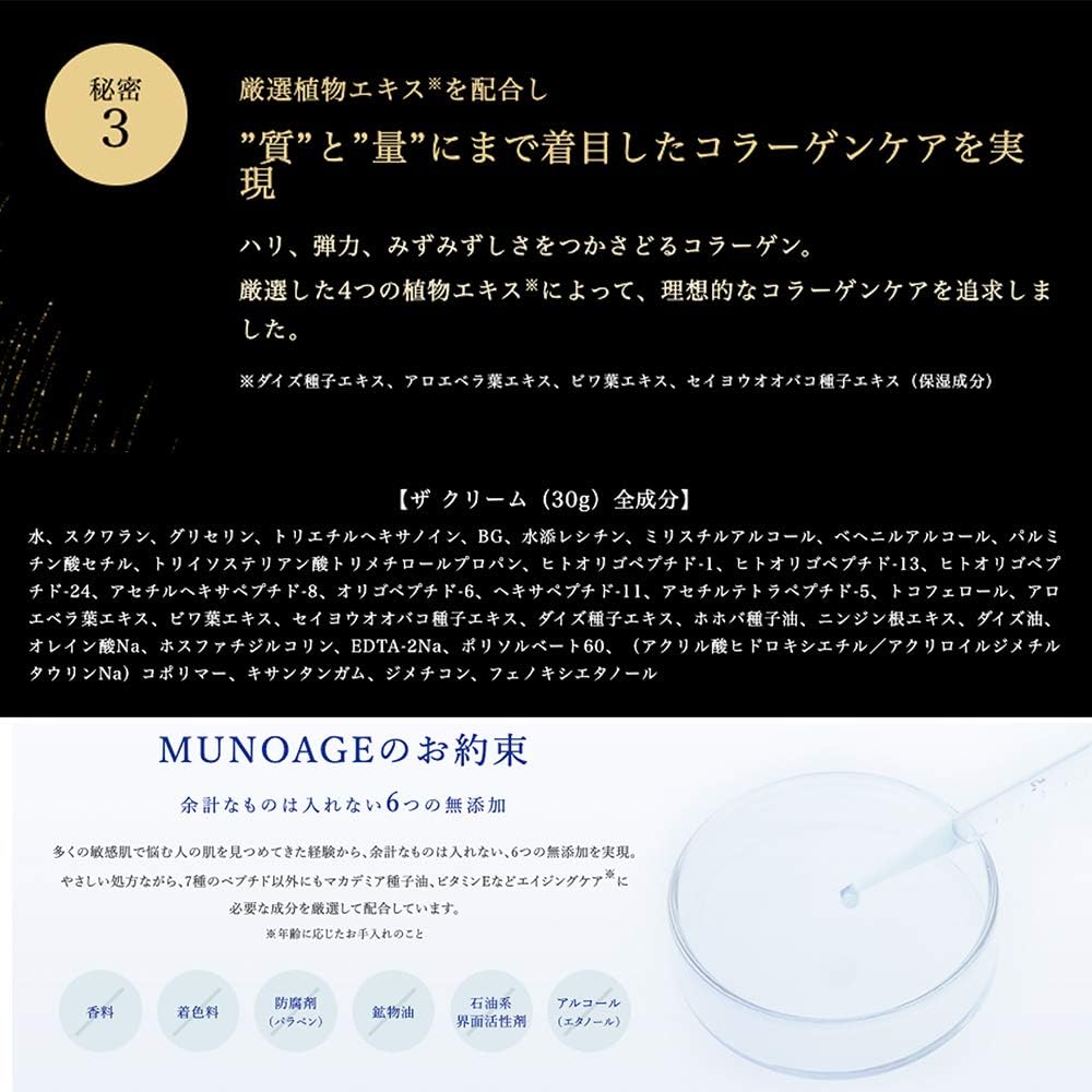 MUNOAGE ザ クリーム 30g【高機能ハリ弾力クリーム】かつてないハリを