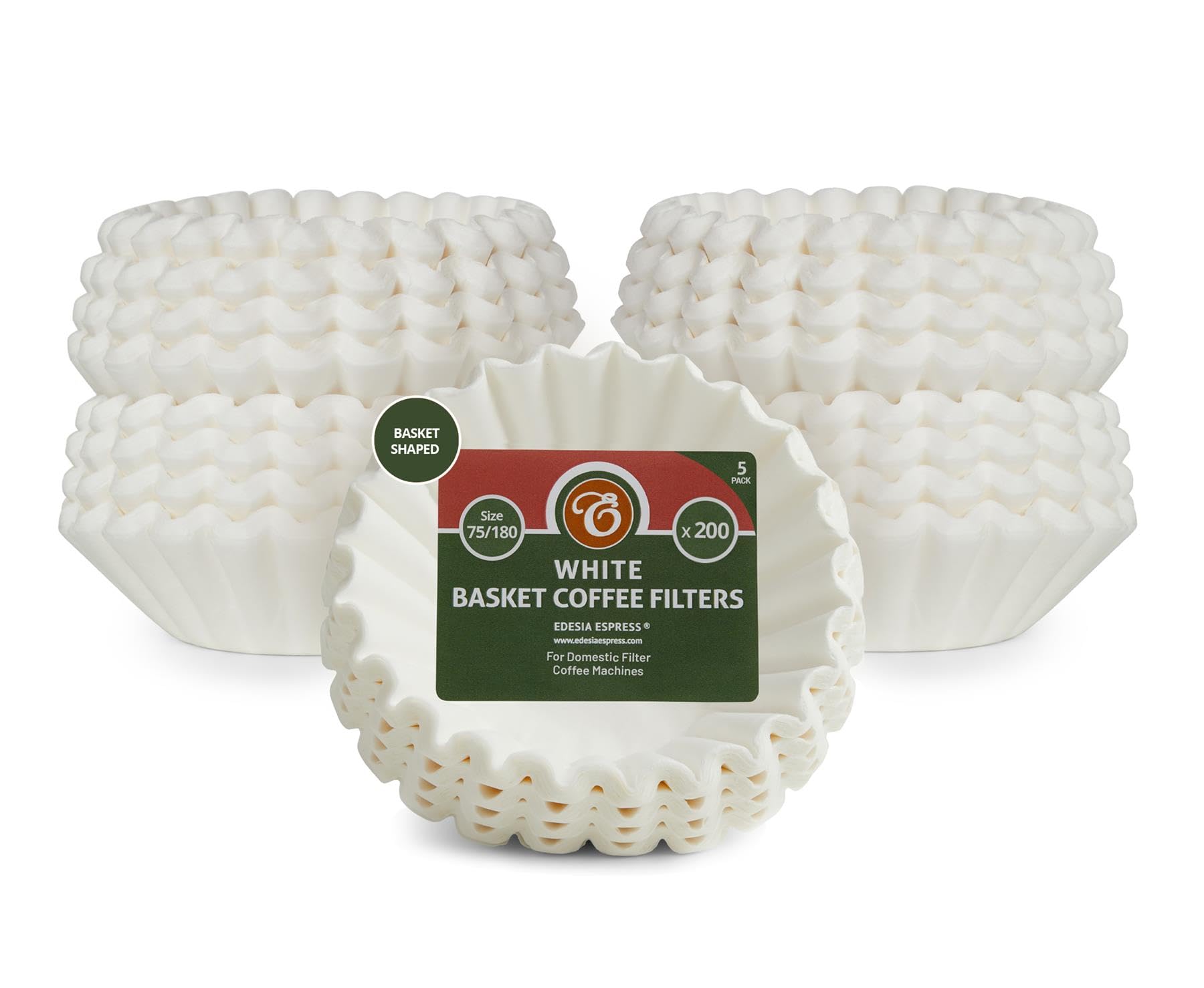 1000 x 1¾ Pint / 4 to 10 Cup Basket Coffee Filter Papers by EDESIA ESPRESS