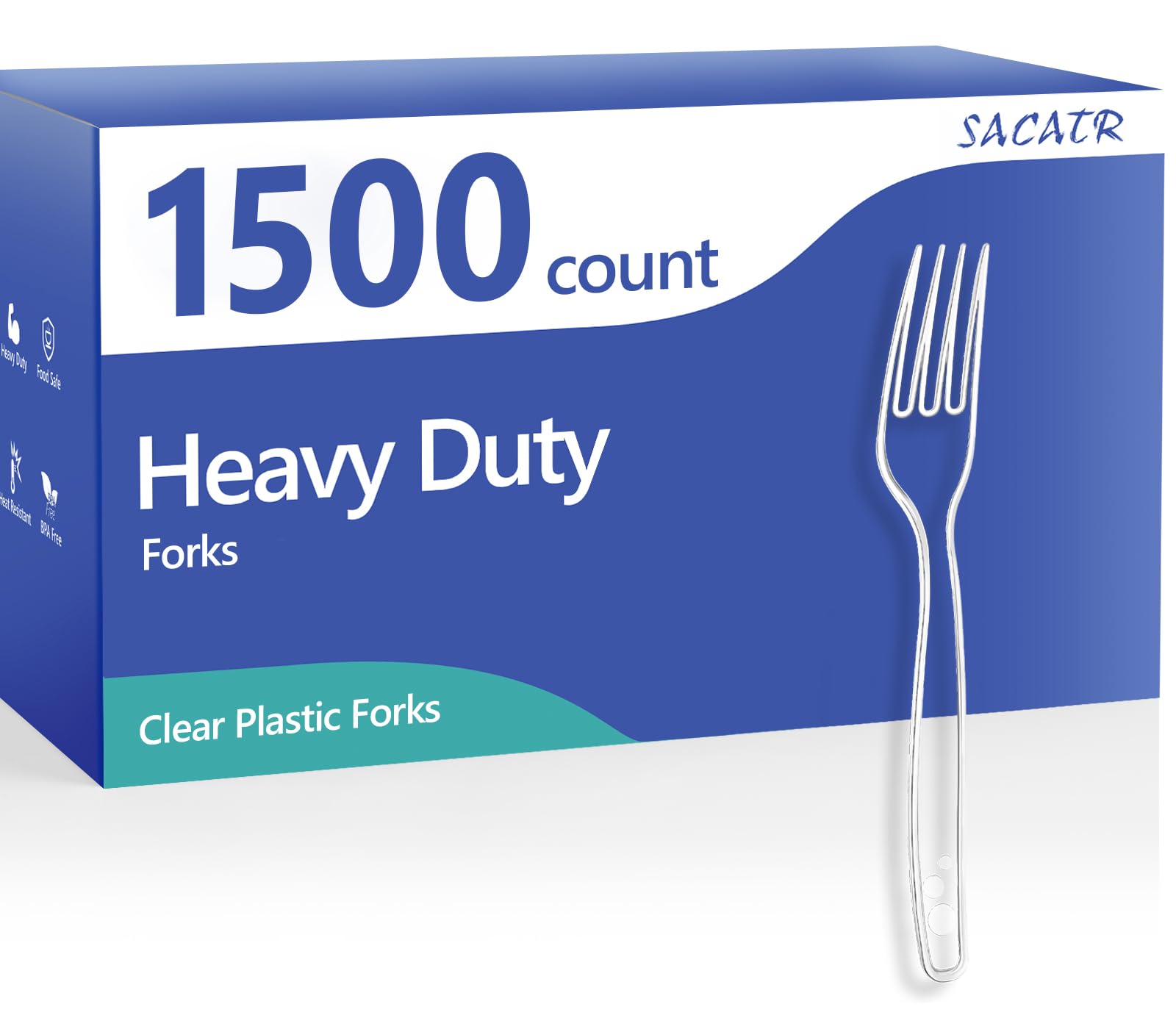 SACATR 1000 Count Plastic Forks Heavy Duty, Plastic Silverware Clear Forks, Premium Disposable Forks Bulk, BPA-Free, Heat Resistant, Suitable for Parties, Events and Everyday Use — Amazon image 16