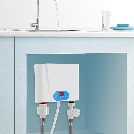Electric Tankless Water Heater, Led Display Touch Control 5.5Kw Endless Hot Water Instant Mini Smart Water Heater For Kitchen Sink Bathroom