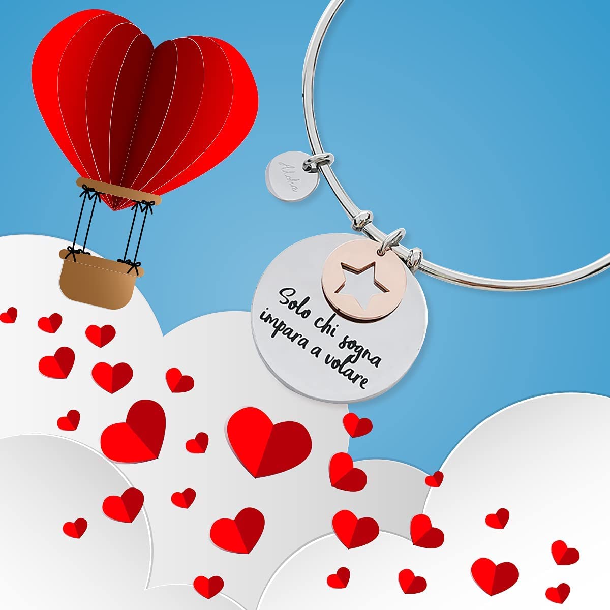 Aloha Bracciali in acciaio per donna con frasi su amicizia, amore e sogni