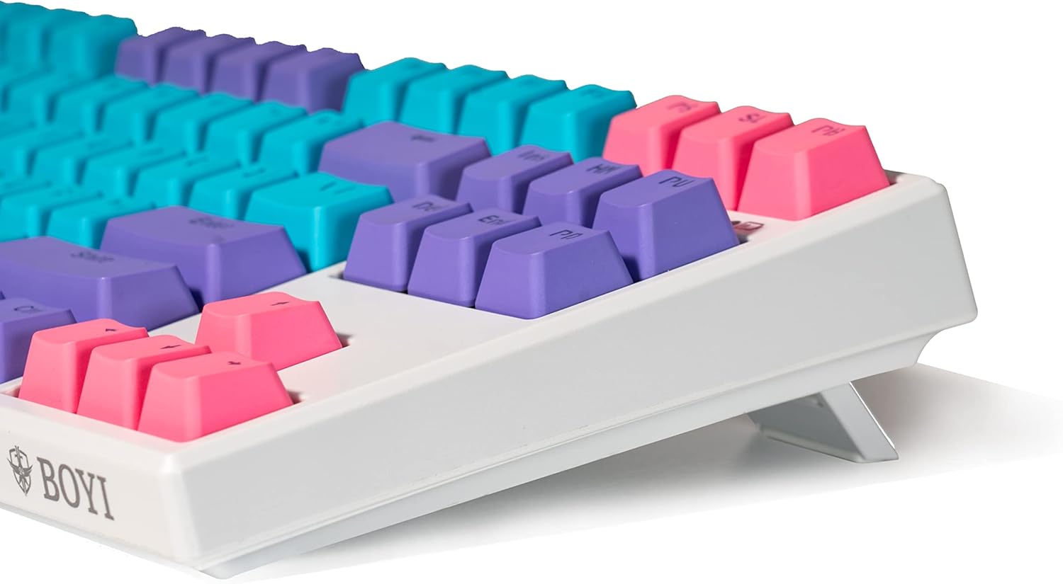 BOYI IK87 Hot Swappable TKL RGB Tri-Mode Mechanical Keyboard,87 Keys PBT Keycaps BT5.0/2.4GHz/Wired NKRO Gaming Keyboard with Programmable Software for Mac/Win/Gamers (Joker Color Keycaps)