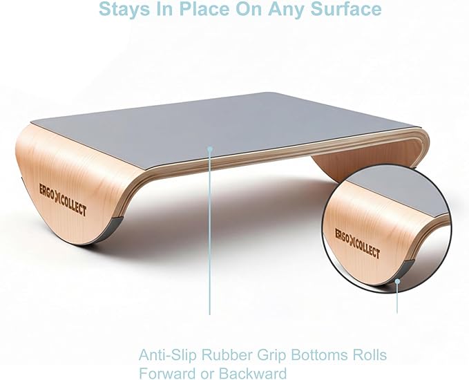 Reposapiés de Madera Ergonómico con Base Curva de Madera Maciza miniatura 7