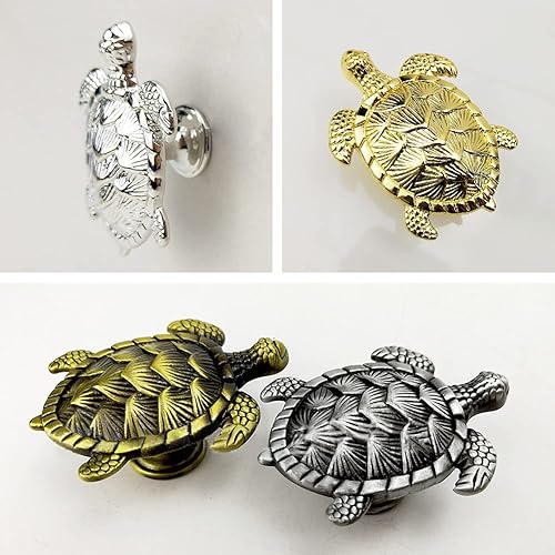 Miniatura 4 de Pearlead Paquete de 5 perillas náuticas para gabinetes, pomos de cajón de tortuga, pomos de metal, tiradores de cajón, manijas de cajones costeros,