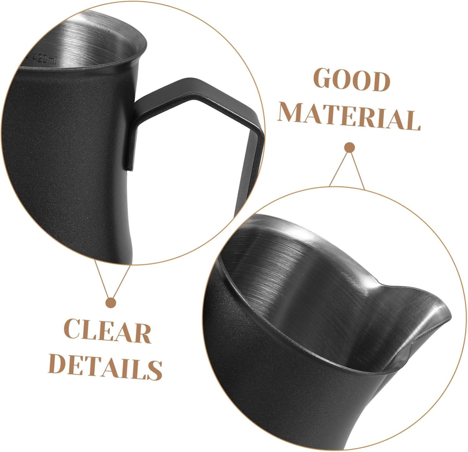 SHINEOFI Stainless Steel Milk Frothing Cup with Precision Spout Small Portable Espresso Steaming Pitcher for Latte Art Creamer Container for Coffee Bar and Cappuccino Machine Accessories