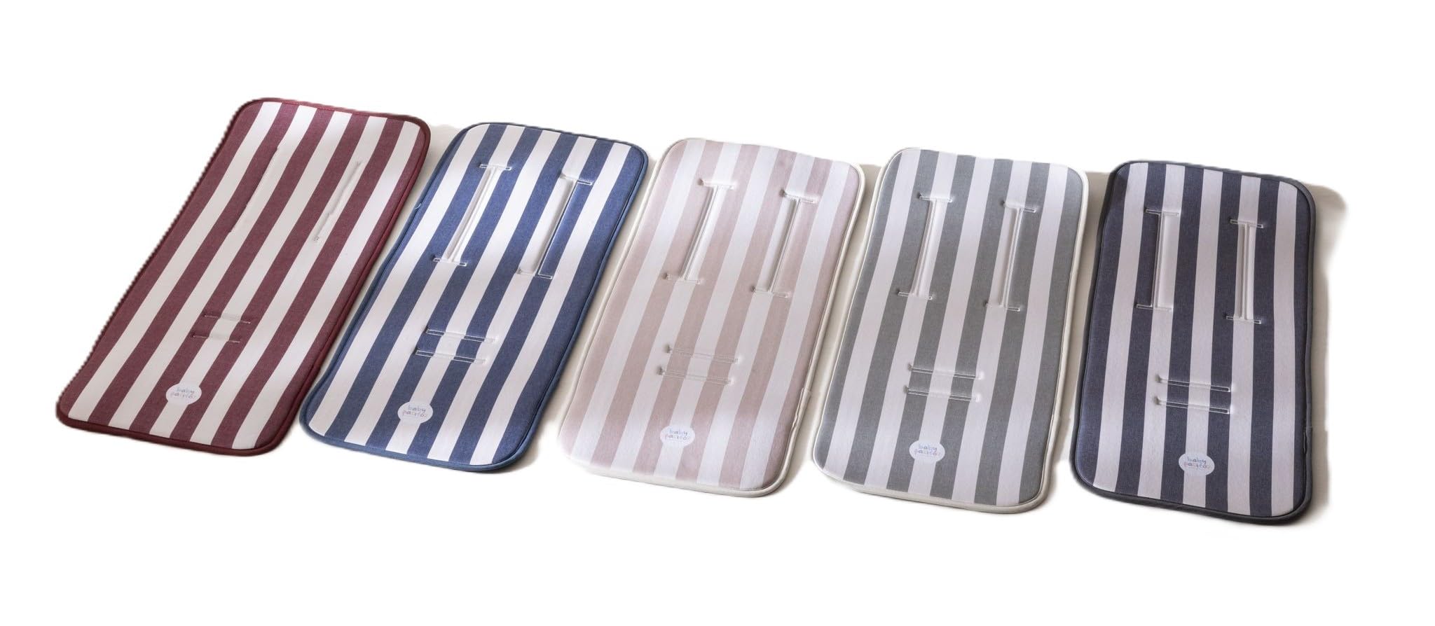 Baby Pasitos Colchoneta Bebé Universal 34x84 cm y/o Bolso Organizador Carro 35x33x10 cm – Accesorios Silla Paseo – Transpirable 3D – Pack Disponible (Pack Bolso y Colchoneta Rayas Verde Kaki)