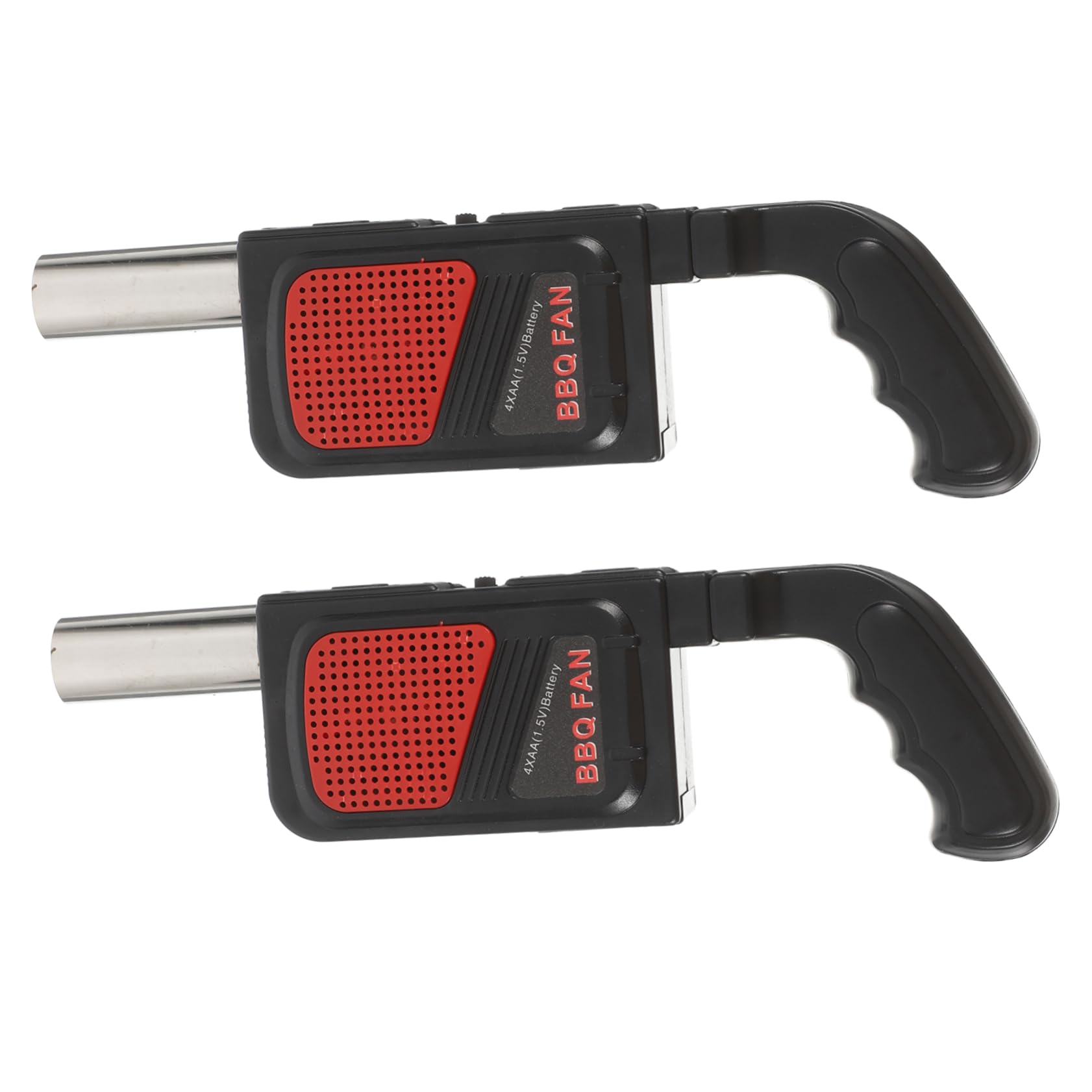 Soffiatore Elettrico e Acciaio Inox per Barbecue Portatile 2 Pezzi in ABS | Design Compatto, Nero, Funziona 4 Batterie Aa, per Picnic e Grigliate fuori Casa