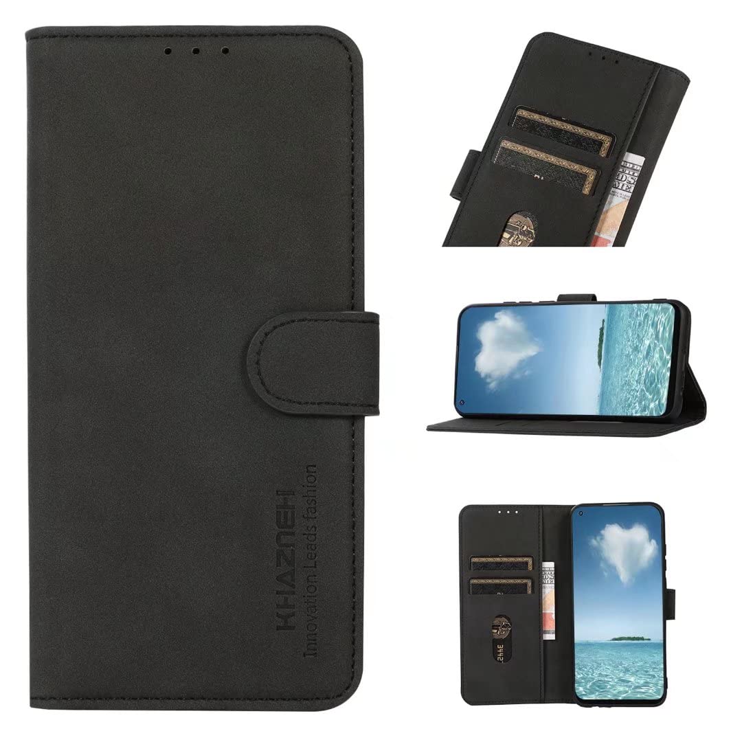 COQUE Custodia Oppo Reno 7 4G, Custodia a Portafoglio in Pelle Flip con Slot per schede, Cover a 3 Colori con Motivo Mucca per Oppo Reno 7 4G-Marrone