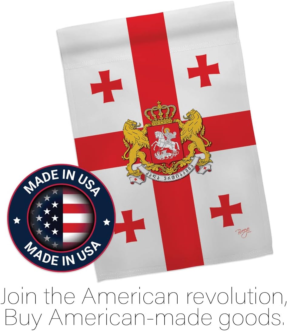Breeze Decor G158212 Georgia Republic Flags of The World Nationality Impressions Decorative Vertical Garden Flag 13" x 18.5" Printed in USA Multi-Color