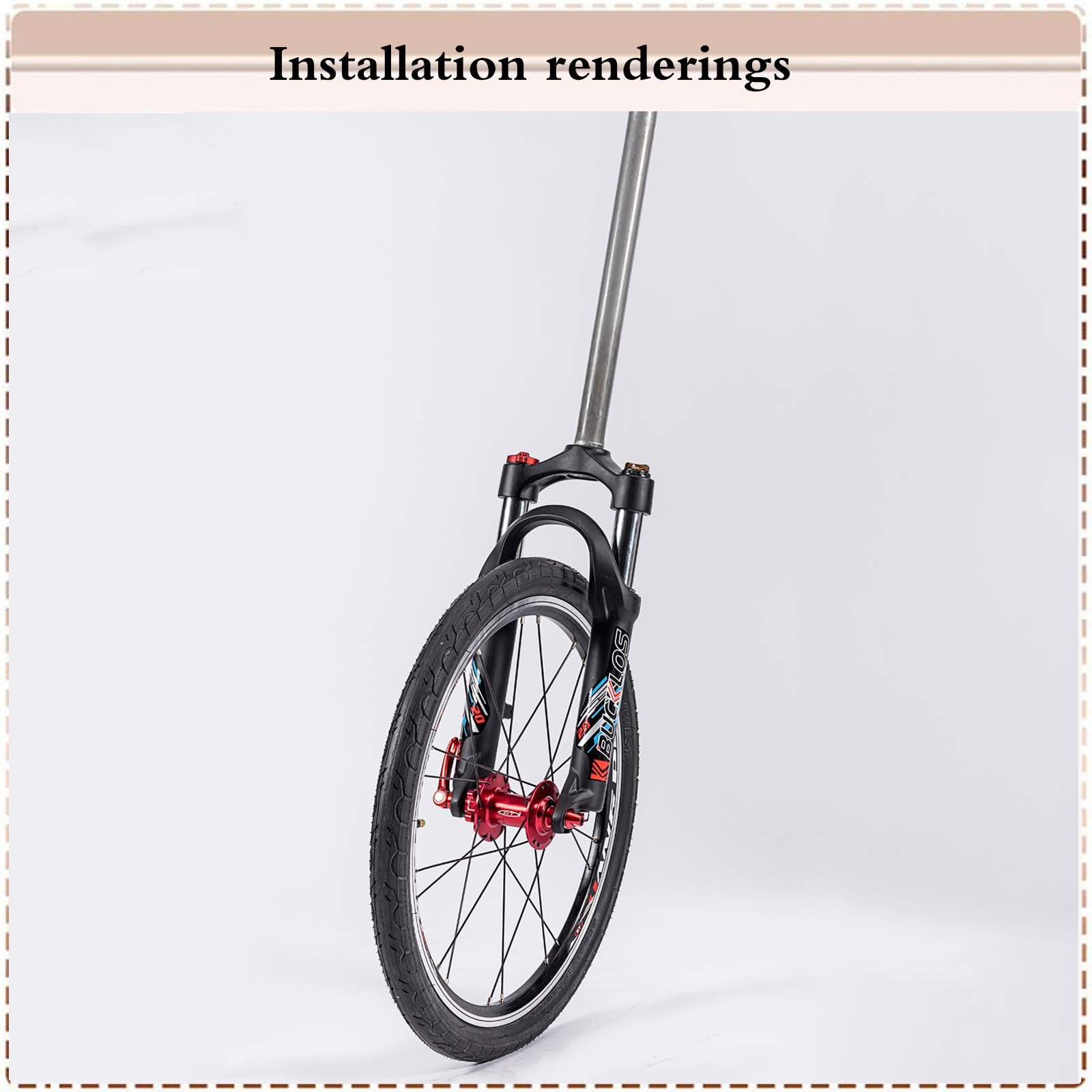 Klappfahrrad, Federgabel, Reise, 50 mm, 28,6 mm, gewindeloses gerades Rohr, QR, 9 mm, Kronenverriegelung, Scheibenbremse, Vordergabel