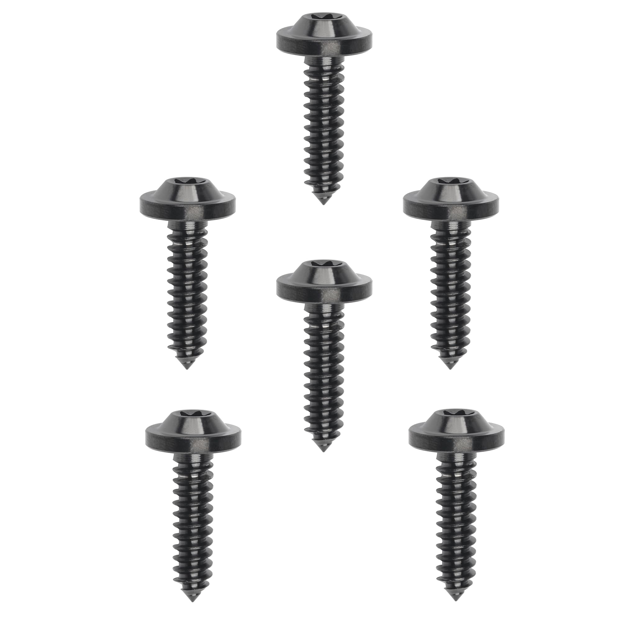 DWAMMEBRS M4 M5 M6x15 17 20 25mm Self-tapping Screws T25 Torx Head Motorcycle Bolt Pack of 6(Black,M5x20mm)