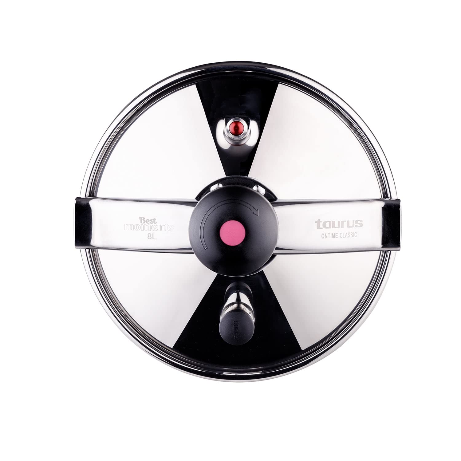 Taurus Classic Moments 8L - Pentola a pressione, capacità 8L, valvola di regolazione della pressione, tocco freddo, per tutti i fornelli, lavabile in lavastoviglie, chiusura con manopola girevole