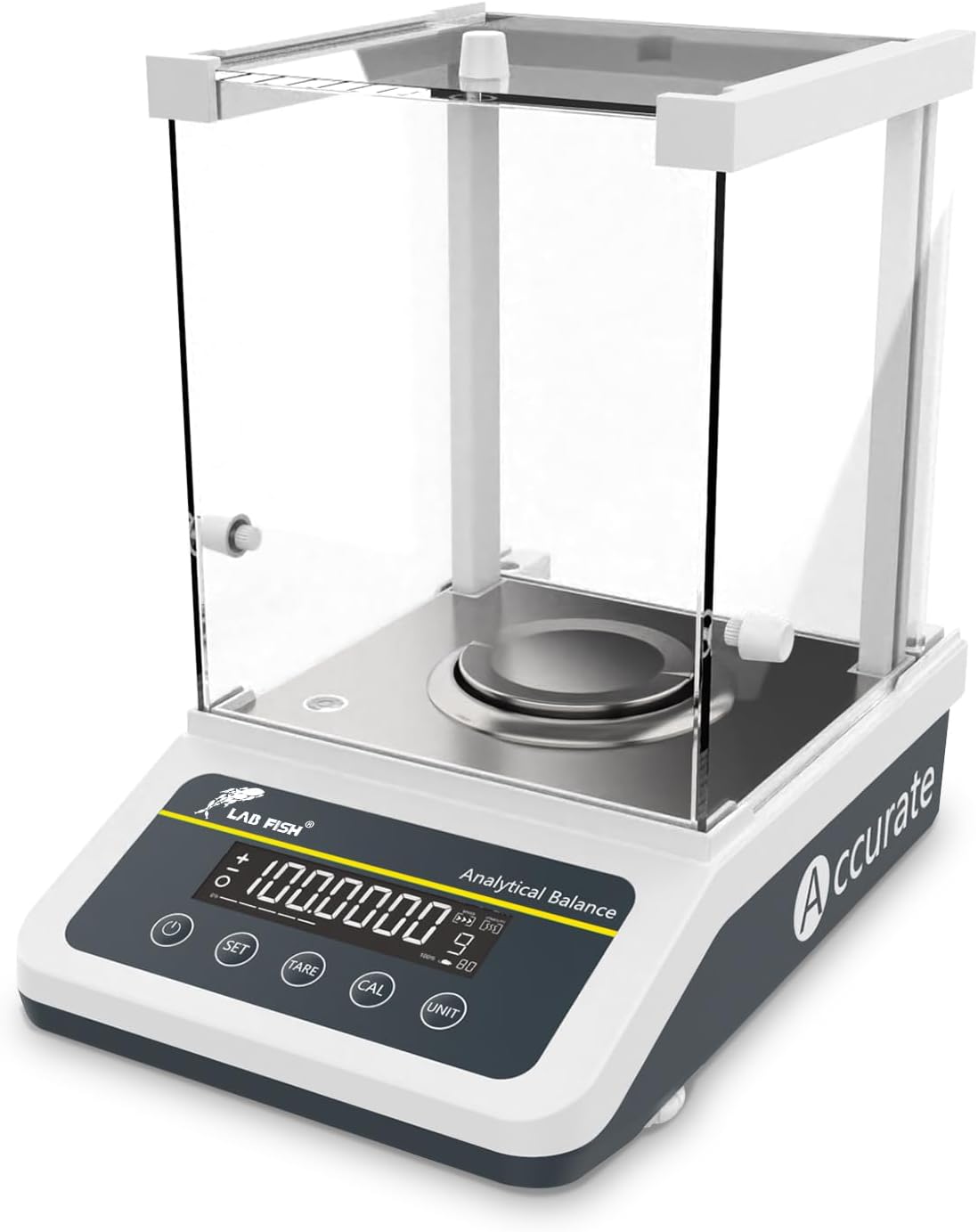 - LAB FISH Analytical Balance 220g x 0.1mg Scale High Precision 0.0001g Accuracy Digital Lab Scale Internal & External Calibration for Laboratory Pharmacy Jewelry