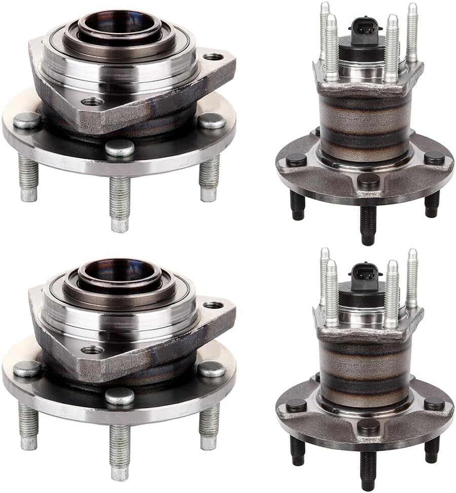 SCITOO 4pcs Front and Rear Wheel Bearing Hub Assembly 513215 512285 fit for Chevrolet Malibu 2004-2007, for Pontiac G6 2005-2007 5 Lugs