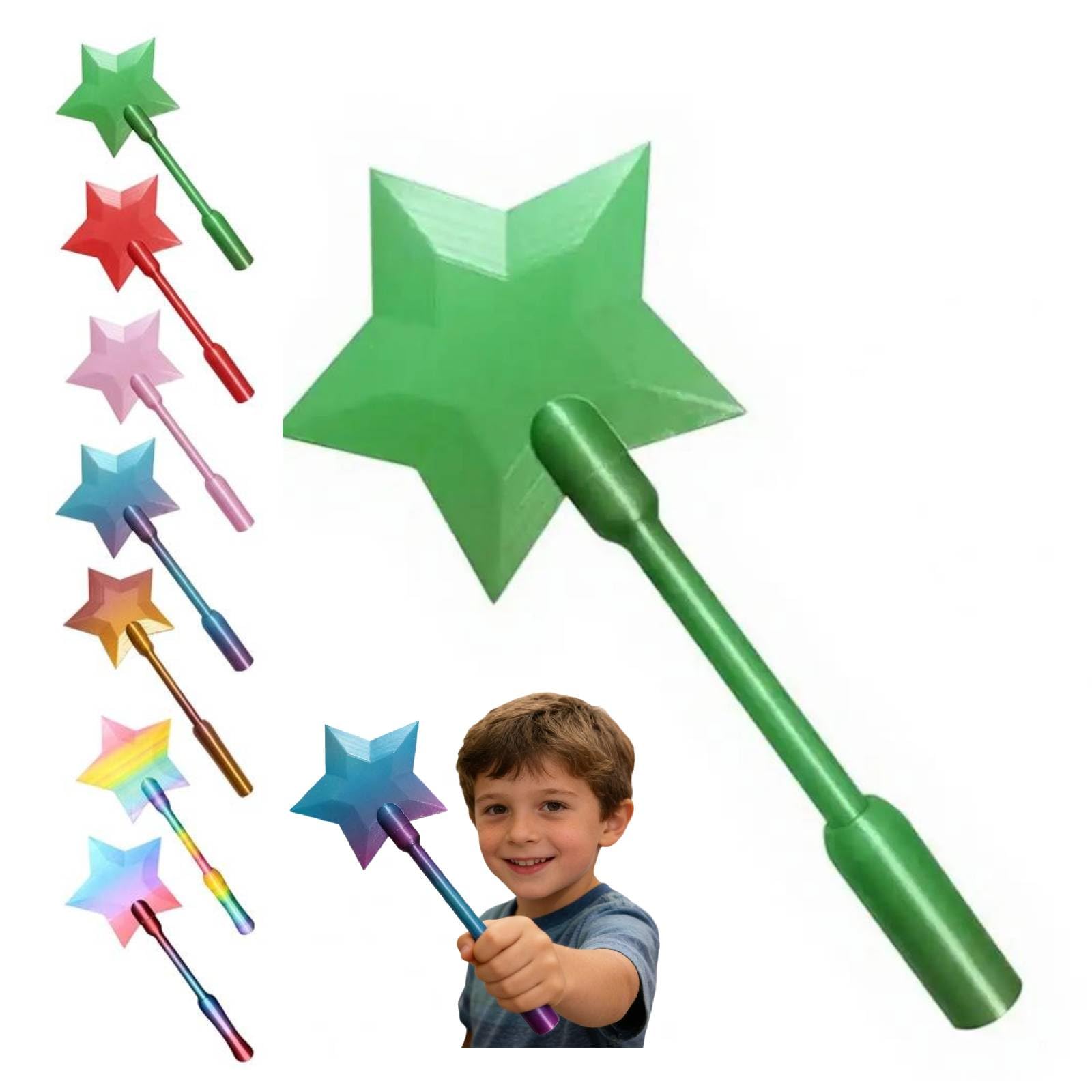 3d Printed Credit Card Wand Tap To Pay, Fun Star Magic Wand Contactless Payment Card Holder for kids adults Tech Lovers Cosplay Magicians Shopping Travel Parties Pranks Digital CardPayment (Green)