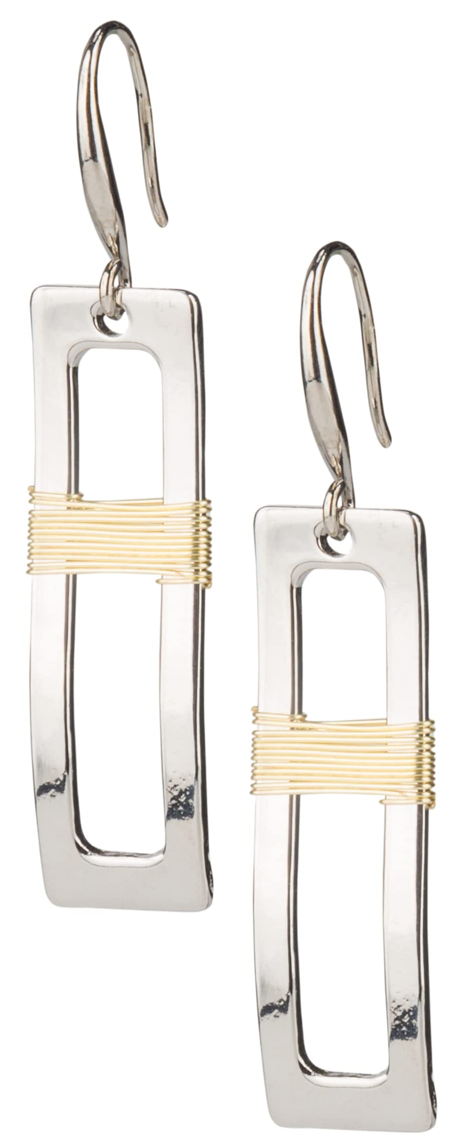 SPUNKYsoul Handmade Classy Gold and Silver Wire Wrapped Earrings for Women