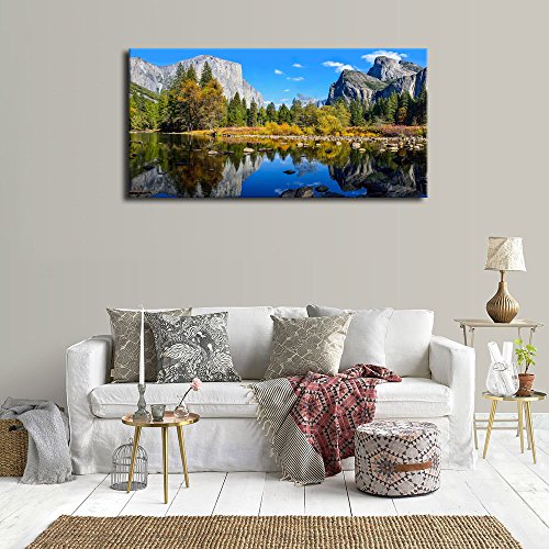 Yearainn Canvas Wall Art Lake Mountain Picture For Bedroom Living Room Decorations Yosemite National Park Canvas Artwork Landscape Nature Pictures For Office Home Wall Decor 20 Inch X 40 Inch Framed Ready To Hang thumb #1