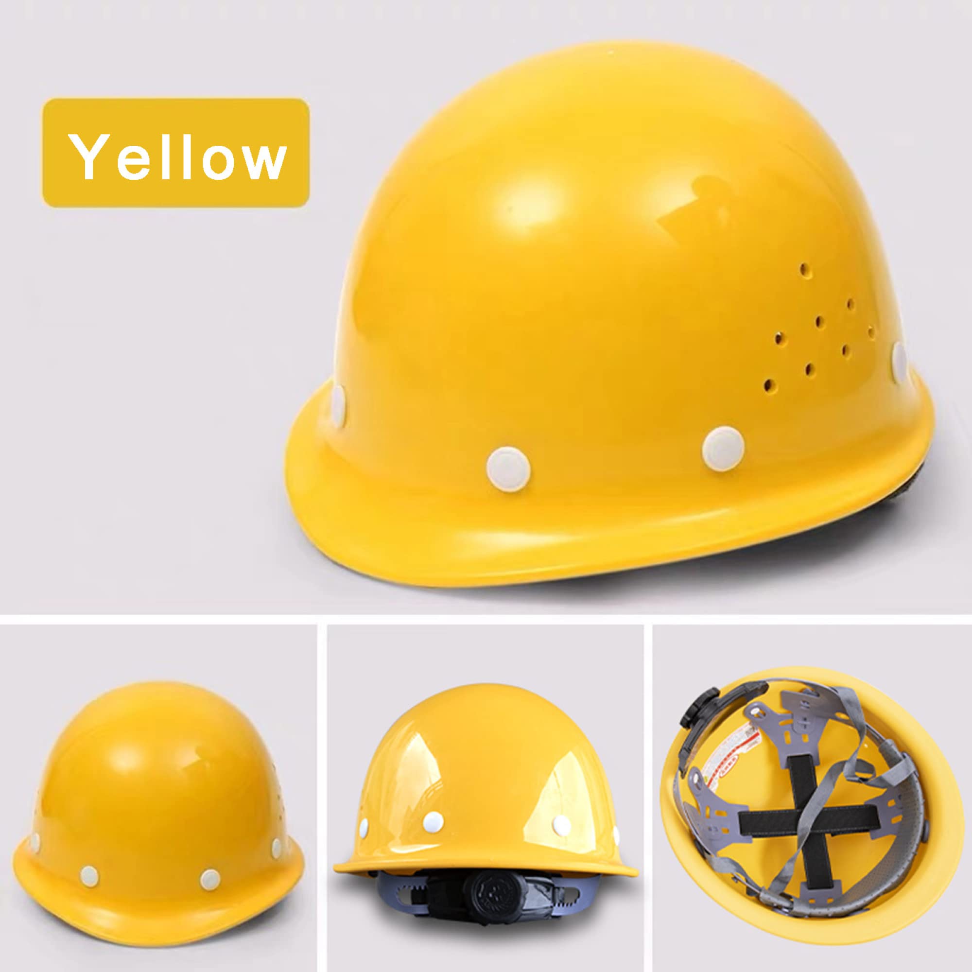 Sicherheitshelm Harter Hut Sicherheitshelm BAU Arbeiter Helm Belüftete Twist Lock Rad Ratsche Und Schweißband Industrial Riding Cap/Yellow/Frp Material