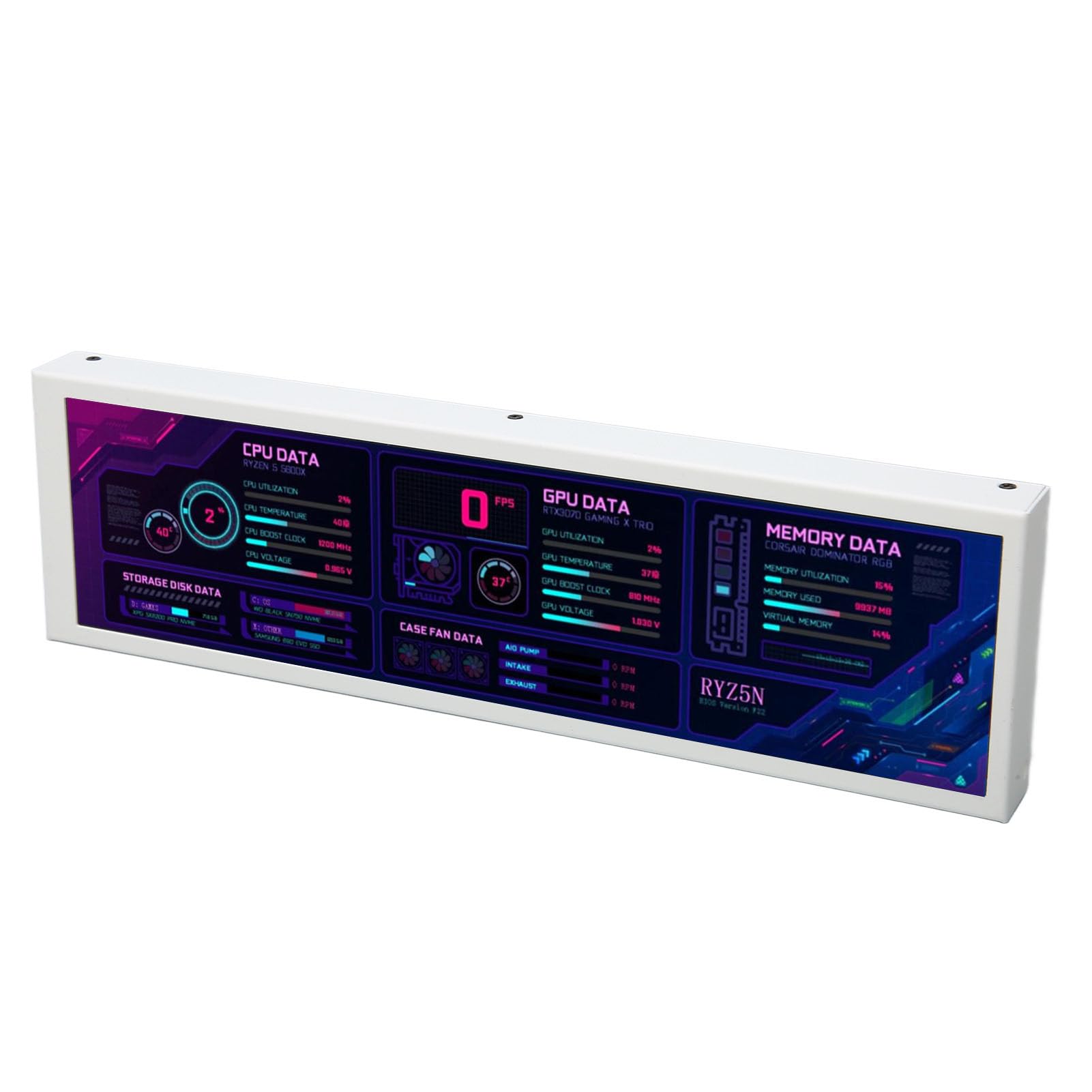 Custodia per Monitor LCD IPS in Lega di Alluminio, Metallo LCD per Telaio, Touch per Schermo Secondario per Notebook Portatile, Monitor (WHITE)