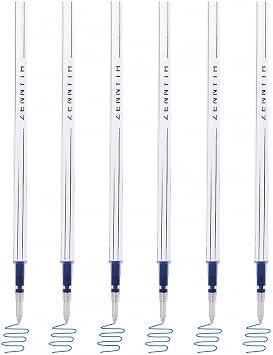 6 Pieces Gel Ink Pen Refills Replaceable Ballpoint Blue Ink Pen Refills Fine Point 0.7mm Smooth Writing for Office School Supplies 6pcs 0.7mm Blue Ink