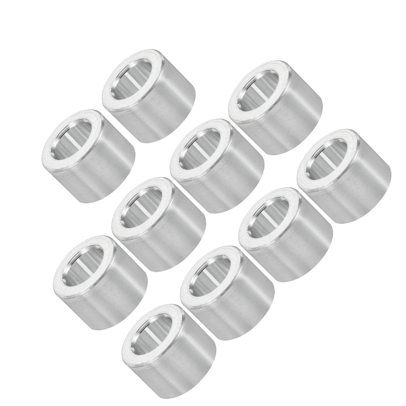Unifizz M4 Aluminium Spacers, 10Pcs Round Metal Spacer Tubes 4.1mm ID x 7mm OD x 5mm Length Unthreaded Aluminium Standoff for M4 Screw Bolt Assemblies — image 1