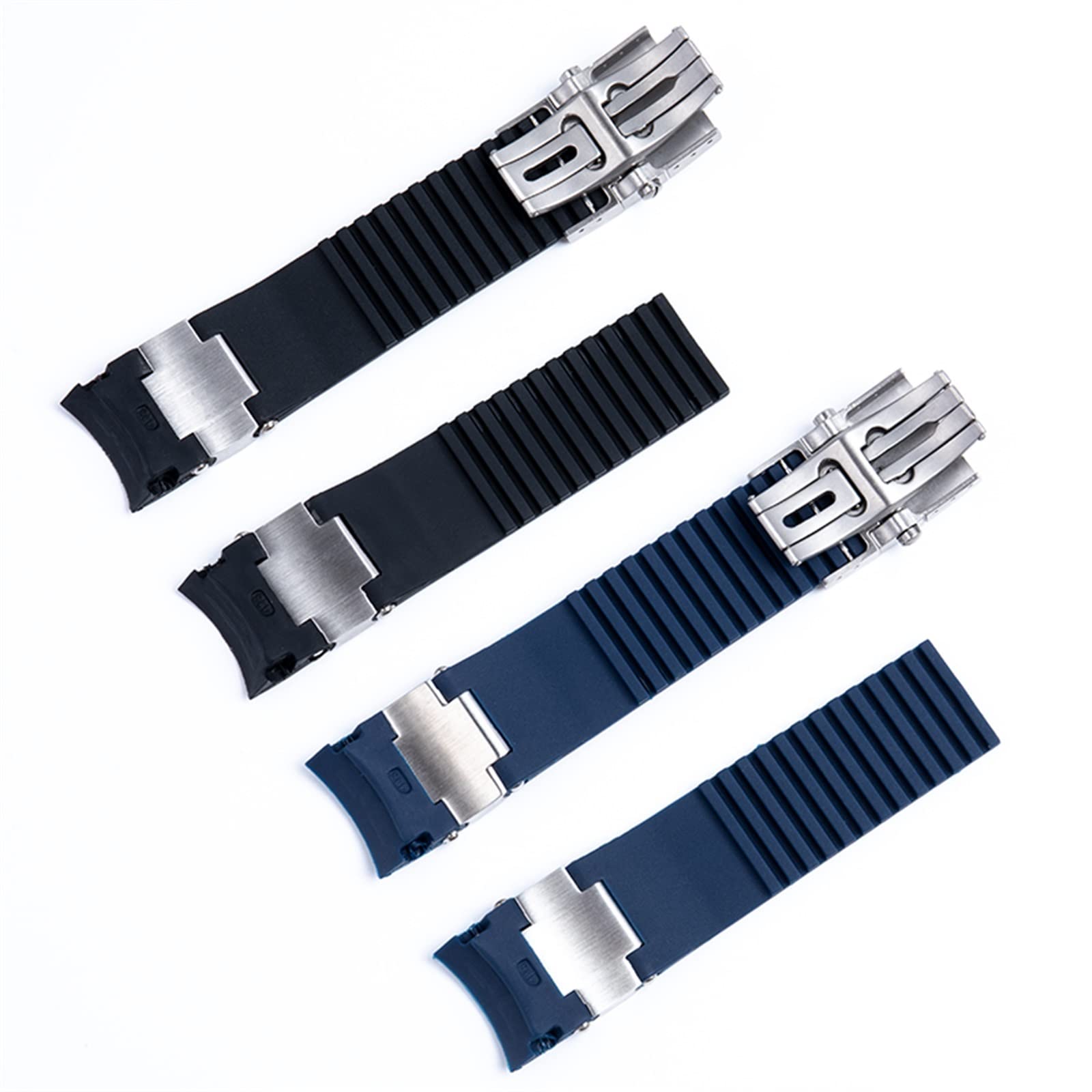 22x20mm DIVER e MARINE Impermeabile Morbido Silicone Cinturino Cinturino Orologio Da Polso Cinturino Per Cinturino Pieghevole Fibbia