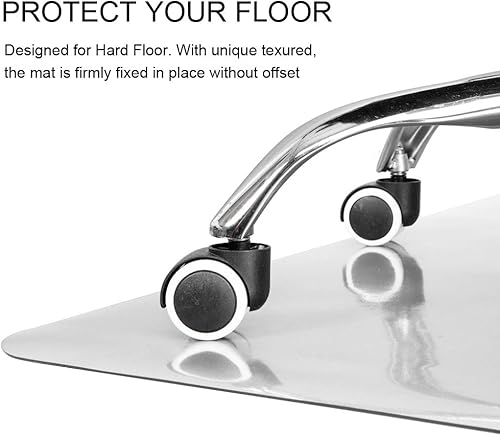 Vista 4 de Kuyal Tapete transparente para silla de piso de madera dura, 30 x 48 pulgadas, tapete protector de madera/azulejos para oficina y hogar