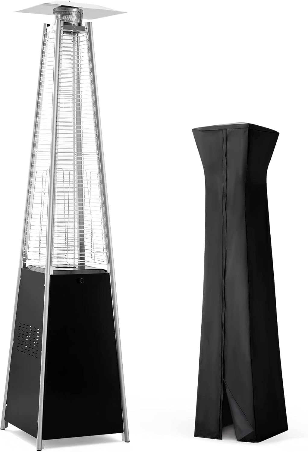 Pamapic Patio Heater with Cover, 42,000 BTU Pyramid Flame