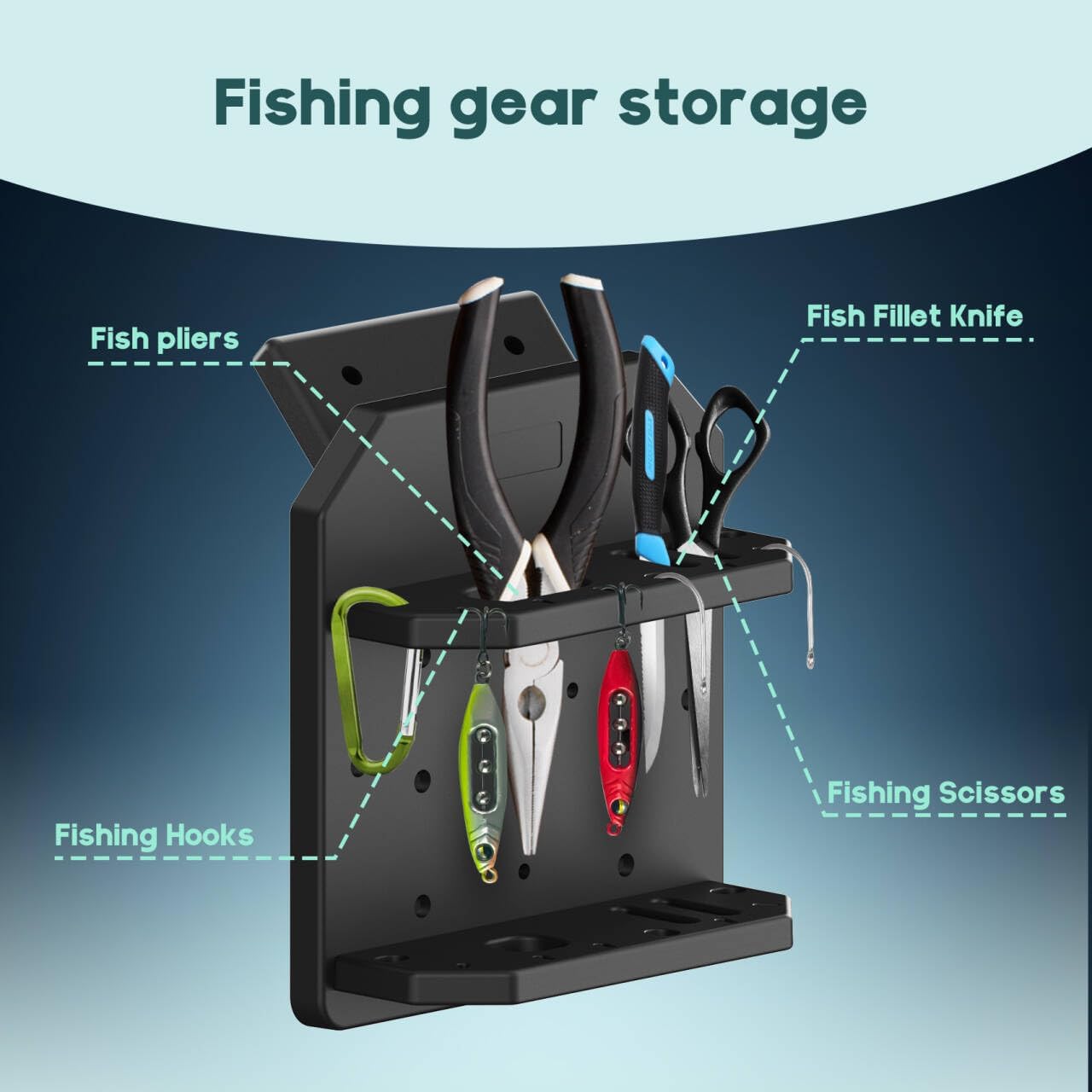 Boat Track System Tool Holder, Knife & Plier Rig Holder Combo - Compatible for Versatrack/Lund Sport Track - Marine-Grade Storage Solution.